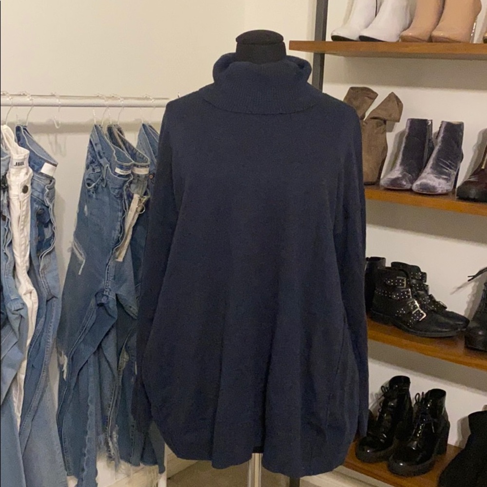 H&M Cowl Neck Navy Sweater